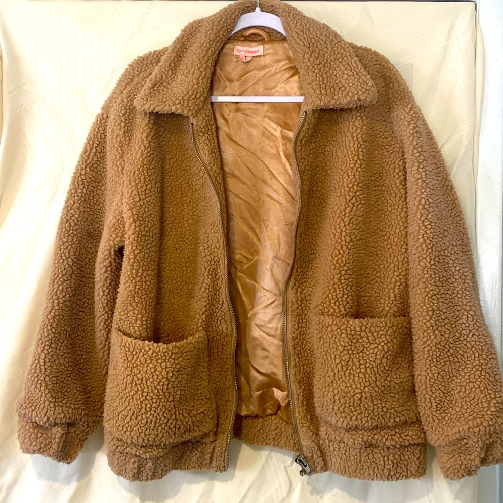 Teddy jacket-size small- brown